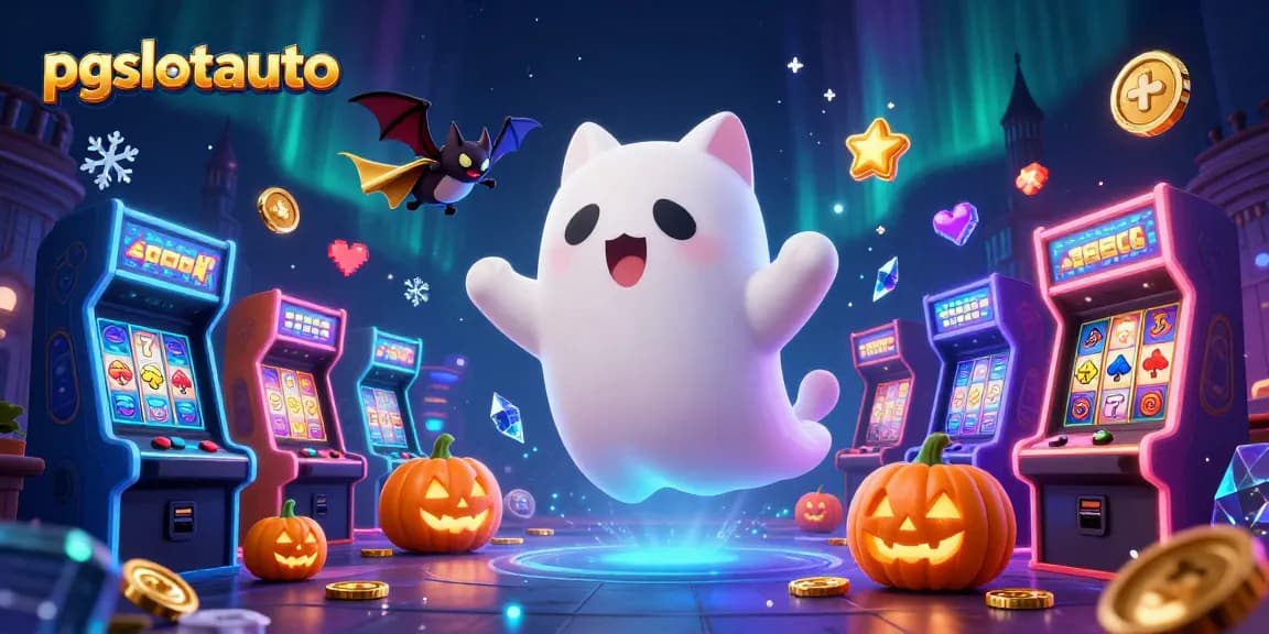 Play thrilling slot games with pgslotauto in this haunted casino scene filled with ghostly excitement.