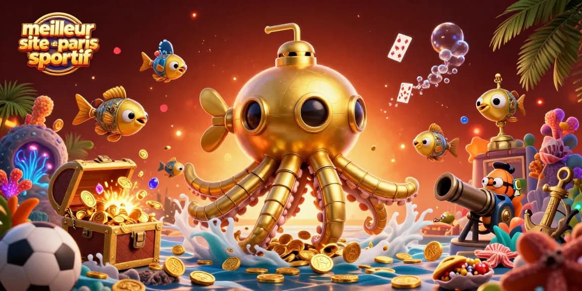 Plongez dans l'univers du meilleur site de paris sportif avec ce kraken sous-marin vibrant, renforçant votre expérience de jeu.