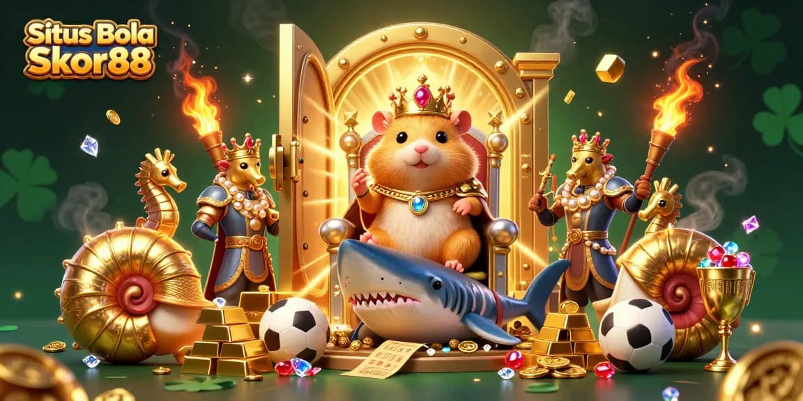 Situs Bola Skor88 offers thrilling sports betting experiences featuring a golden hamster king and rich golden treasures.