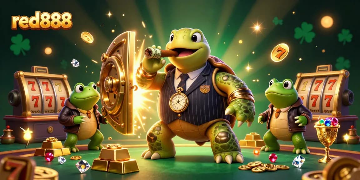 Experience luck with red888 as a turtle mobster and bullfrog enforcers surround dazzling treasures.