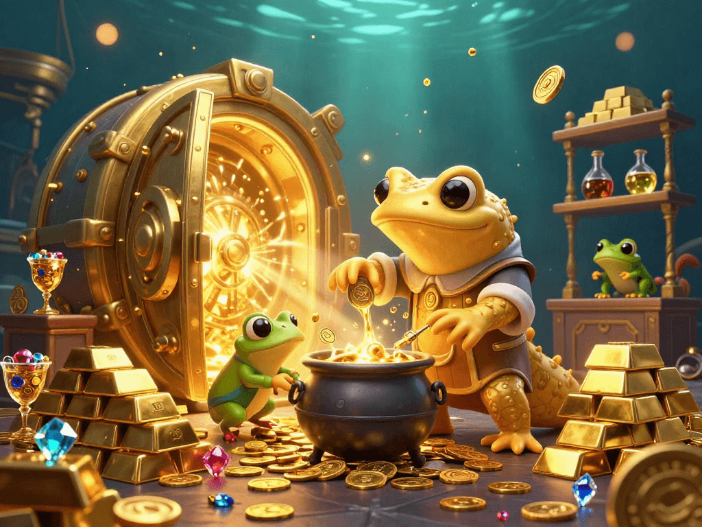 Kubet offers enticing gold treasure in a medieval alchemy-themed casino illustration.