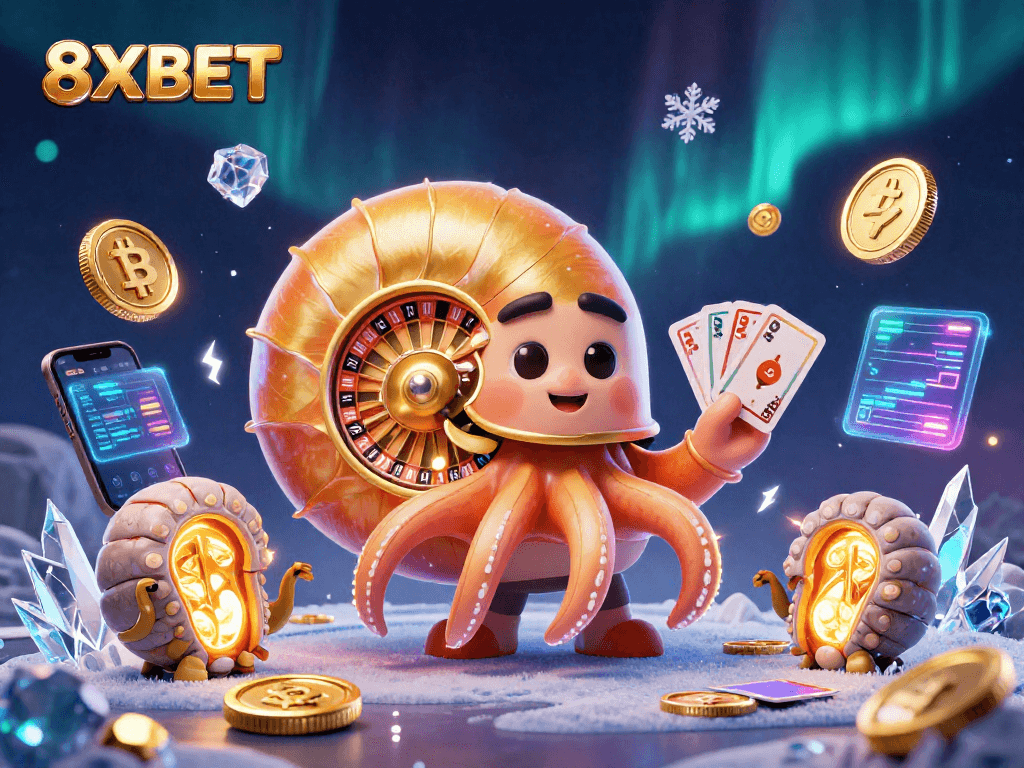 Engage with immersive features of 8XBET through dynamic 3D casino illustration.