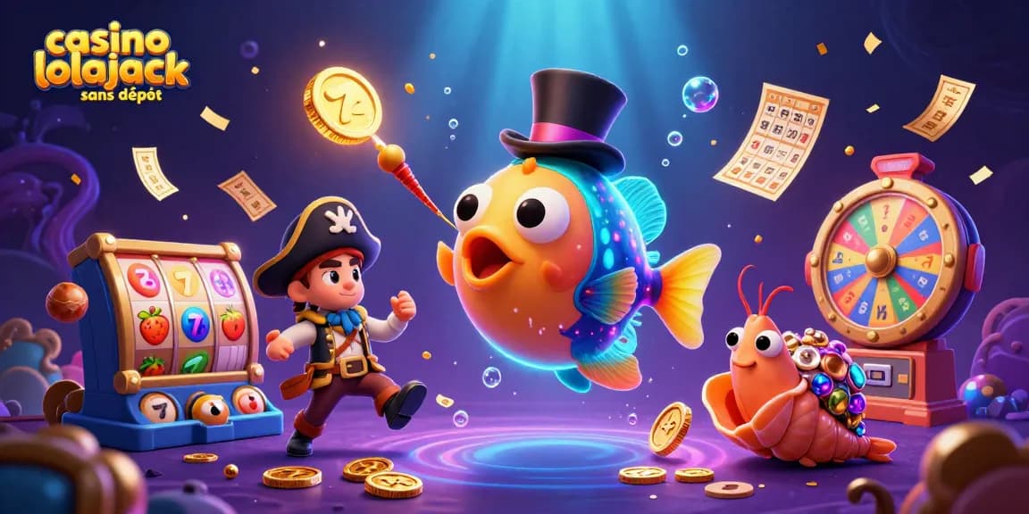 Engage with casino lolajack sans dépôt while exploring a vibrant underwater 3D scene filled with animated gambling elements.