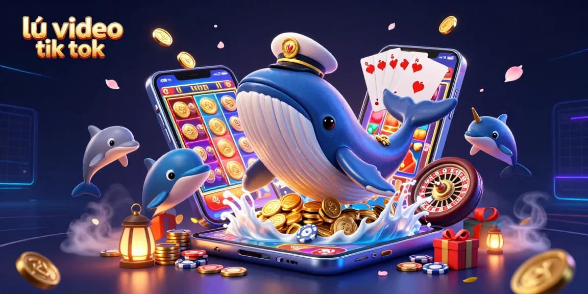 Streamline your video downloads with lưu video tik tok, featuring engaging casino-themed elements in a vibrant 3D scene.
