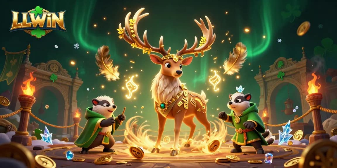 Experience thrilling gameplay at LLWIN with Celtic druid characters amid swirling gold and vibrant casino elements.