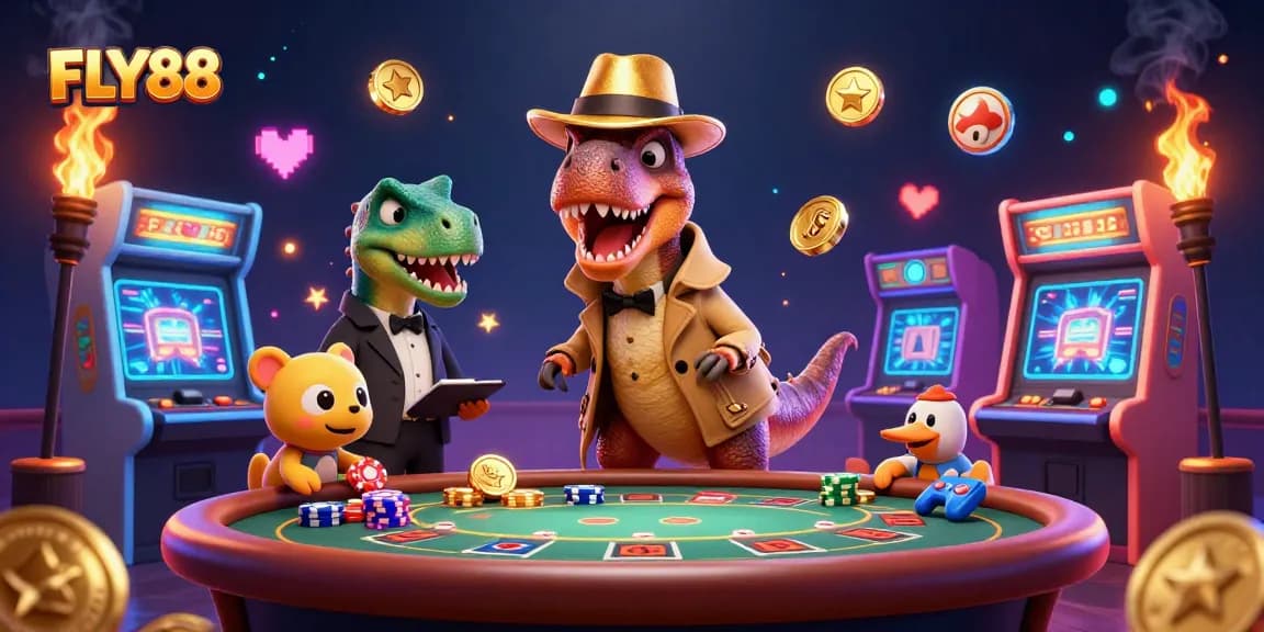 Experience thrilling gameplay with FLY88 at a vibrant casino table filled with action.