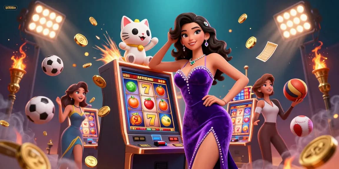 Engage in thrilling gameplay with bl555in's vibrant slot machine and dynamic casino elements.
