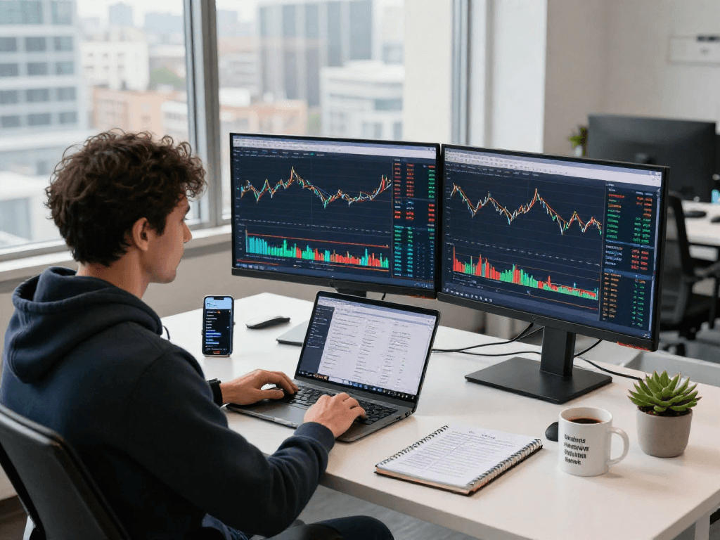 Analyze TradingView charts with a modern trading workspace, dual monitors, and real-time alerts.