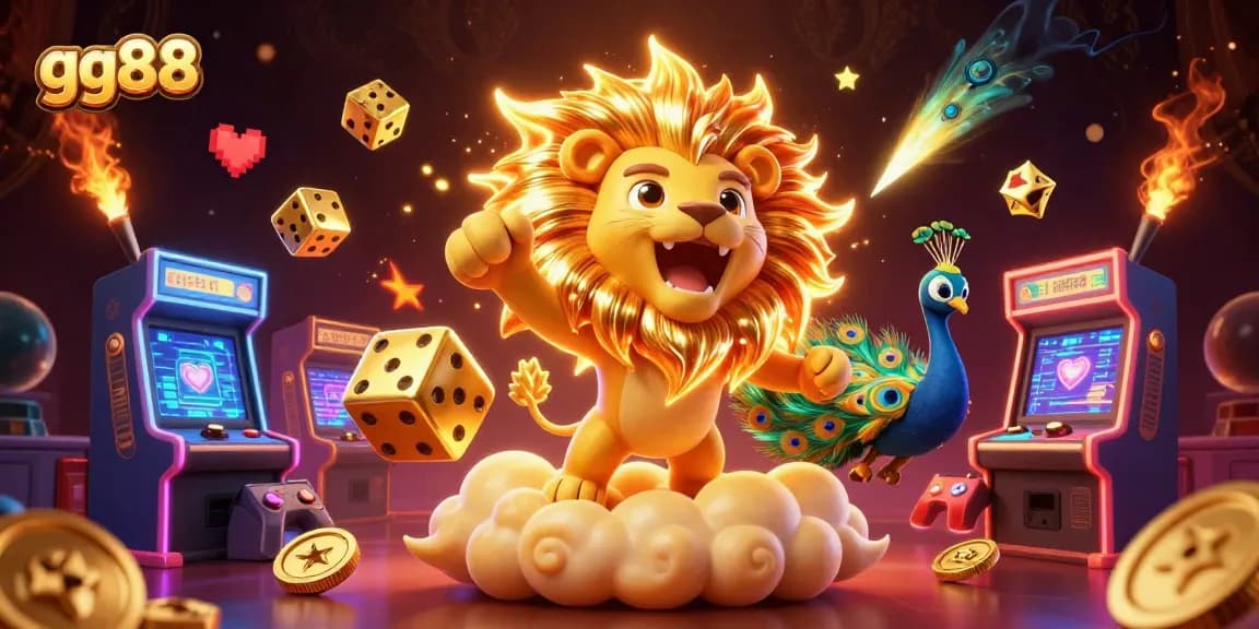 Experience thrilling gameplay with gg88's vibrant 3D casino scene, featuring dynamic game elements and casino excitement.
