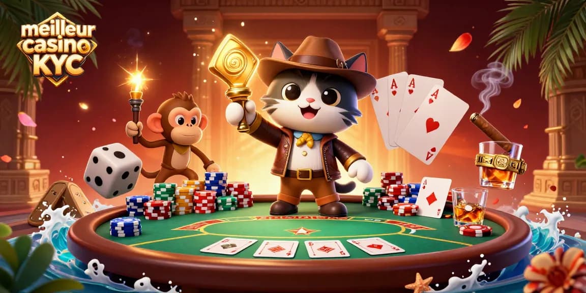 Explorez le meilleur casino sans KYC avec des cartes, des jetons et un trésor captivant.