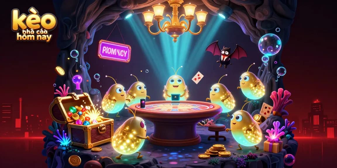 Experience the thrills of kèo nhà cái hôm nay in this vibrant 3D casino scene.