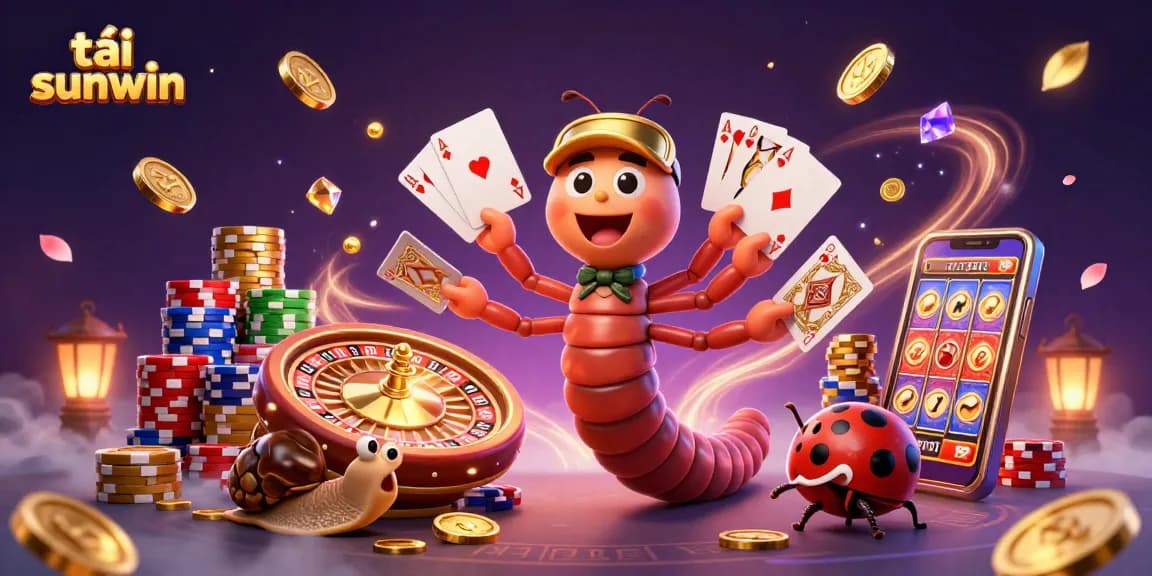 Play exciting games and tải sunwin with dynamic casino elements and characters in an immersive scene.