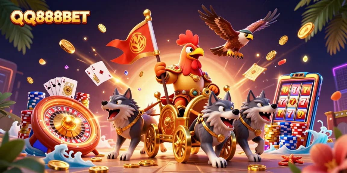 Engage with QQ888BET's vibrant casino scene showcasing thrilling slot adventures and gaming excitement.