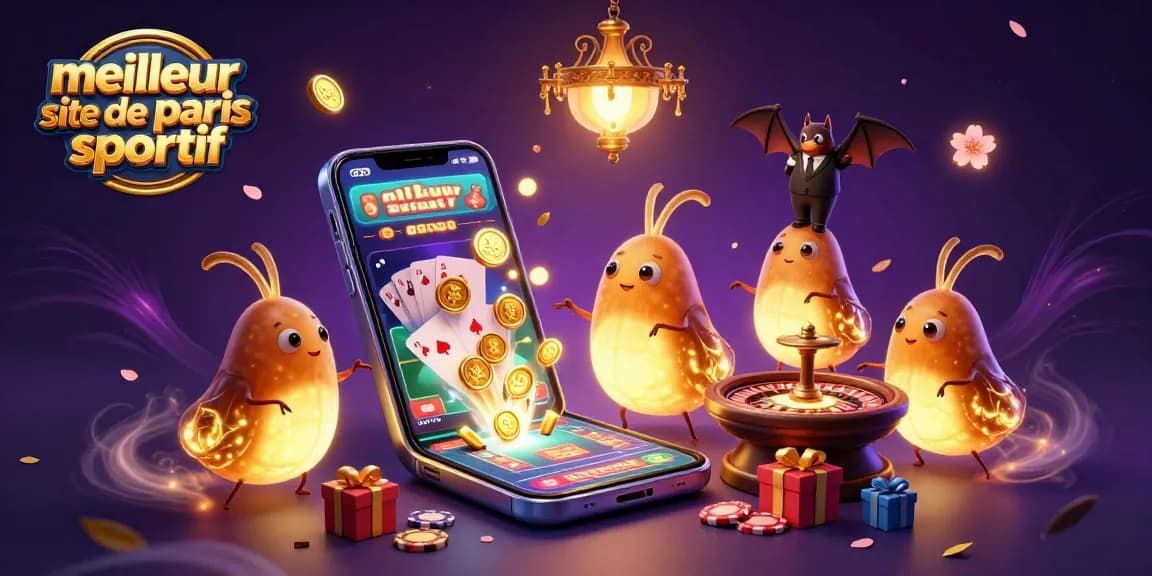 Illuminez votre expérience sur le meilleur site de paris sportif avec notre scène de casino animée.