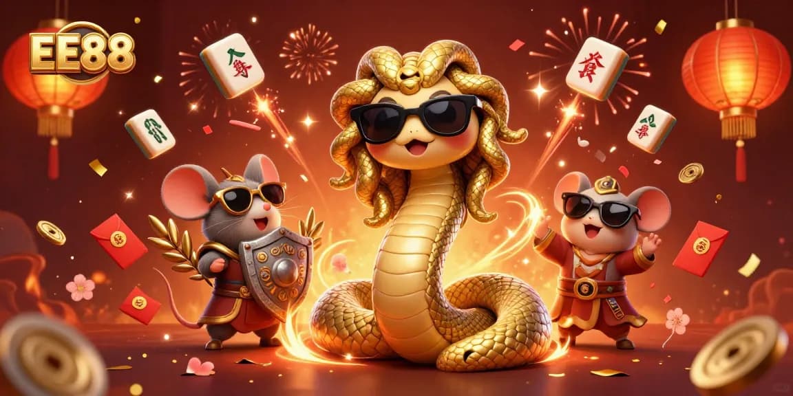 Join the excitement with EE88; visually spectacular 3D illustration showcasing gaming elements and enchanting characters.
