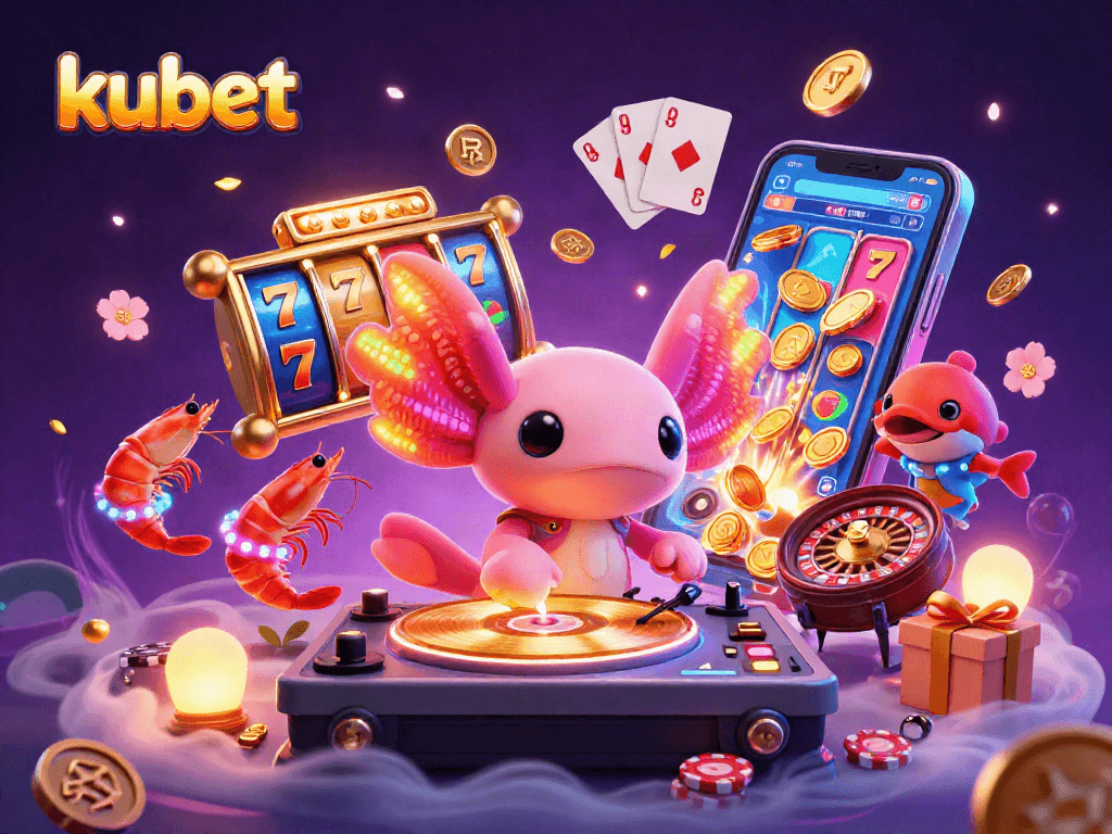 Spin colorful slots with kubet's vibrant casino characters in an underwater party scene.