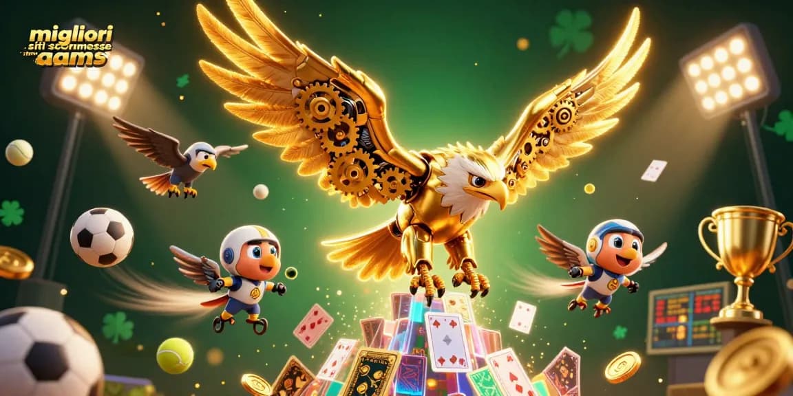 Migliori siti scommesse non AAMS: Immortala l'emozione delle scommesse sportive con un'aquila dorata e battaglie di trofei.