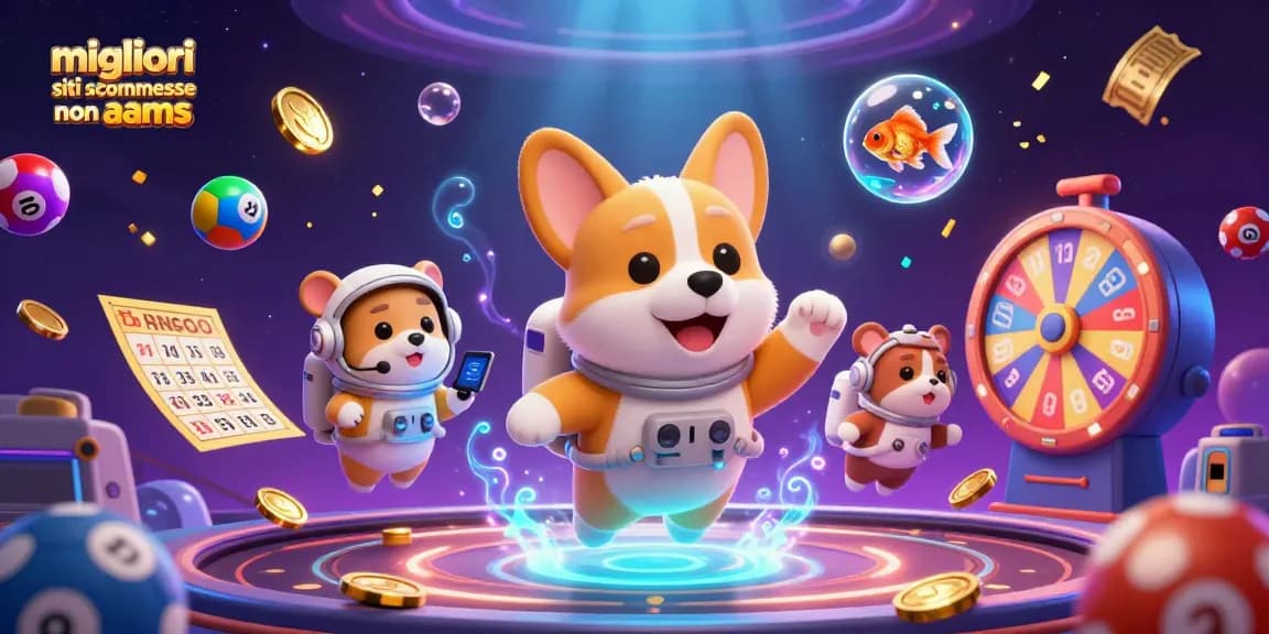 I migliori siti scommesse non AAMS: un corgi astronauta fluttua in un casinò spaziale.