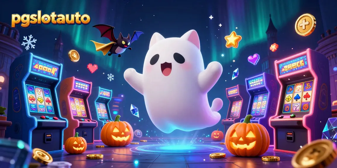 Play thrilling slot games with pgslotauto in this haunted casino scene filled with ghostly excitement.