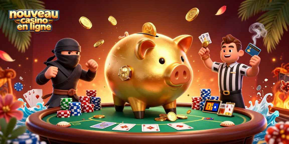 Découvrez le nouveau casino en ligne avec l'illustration d'un sumo en or et des éléments de poker.