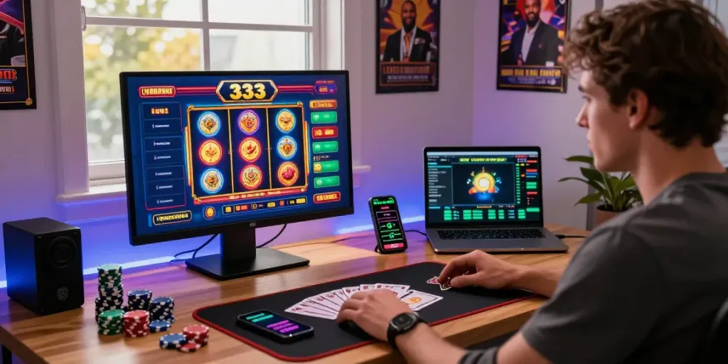 Engaging online gameplay at luxury333 with vibrant graphics and a stylish gaming setup
