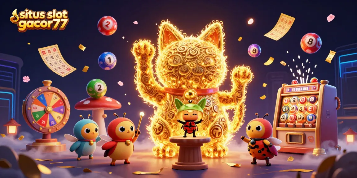 Play exciting games at situs slot gacor77 with vibrant casino elements and dynamic lottery themes.