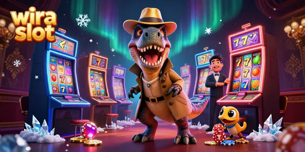 Wira slot menawarkan pengalaman seru dengan velociraptor dan slot berwarna-warni di kasino.