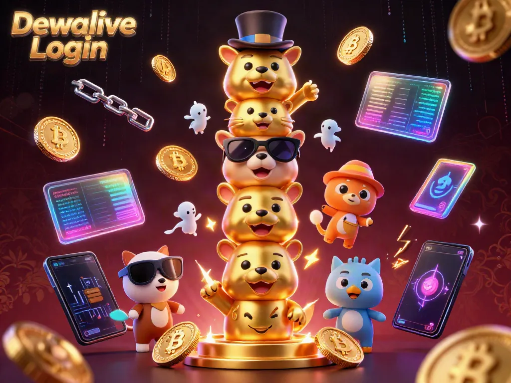 Spin to win with Dewalive Login in exciting casino-themed 3D illustration featuring vibrant crypto elements.