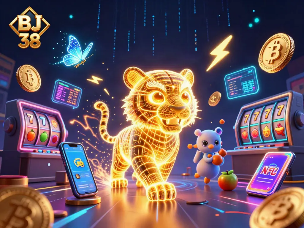 Bettors engage in thrilling gaming experiences at BJ 38, showcasing vibrant 3D casino elements.