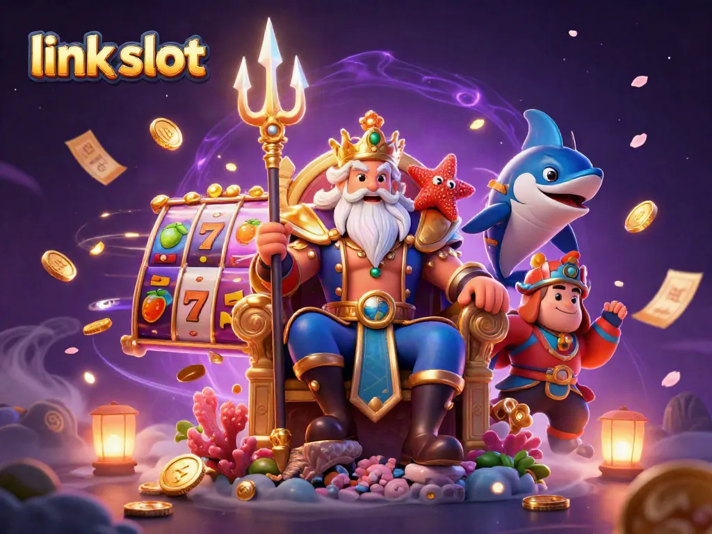 Win big with link slot gaming featuring Neptune and captivating casino elements.