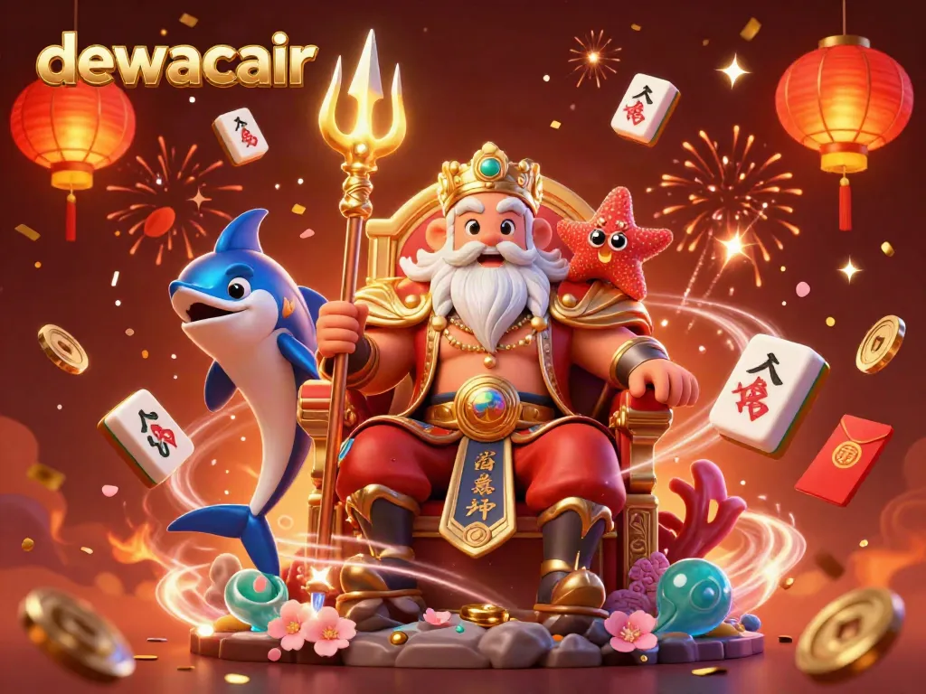 Experience the excitement of dewacair with vibrant casino elements and magical characters in a dynamic scene.