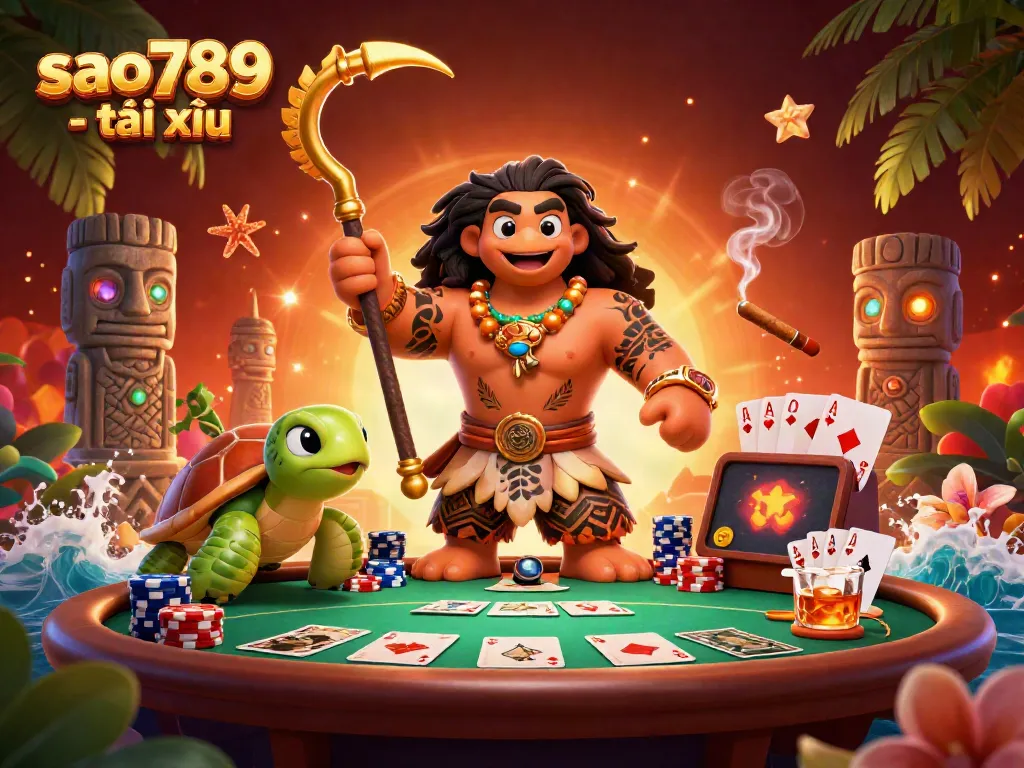 Engage in thrilling gaming at sao789 - tài xỉu with vibrant casino-themed art and energetic characters.