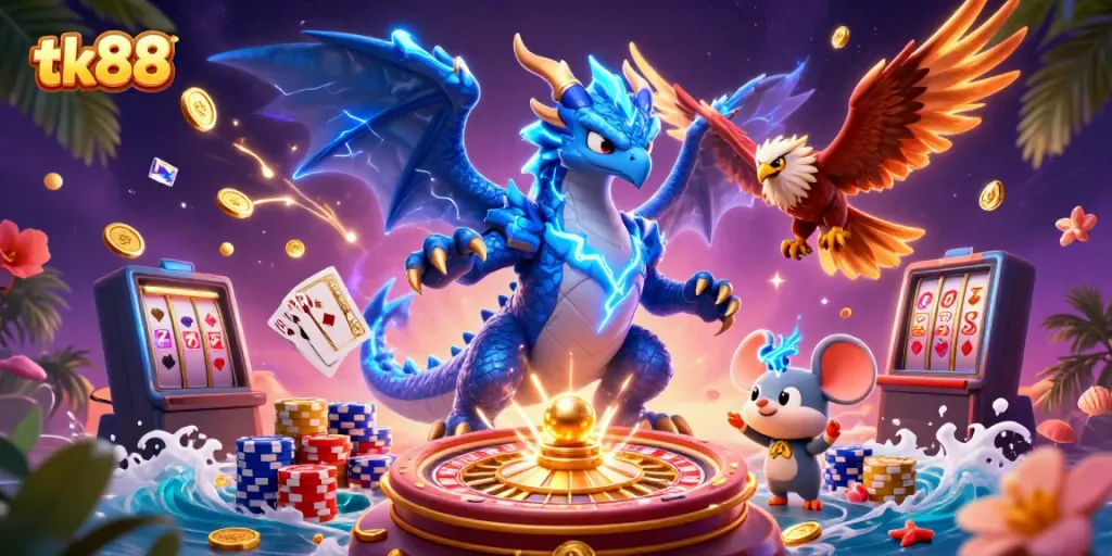 Experience high-energy gaming at tk88 with captivating characters and dynamic casino elements.