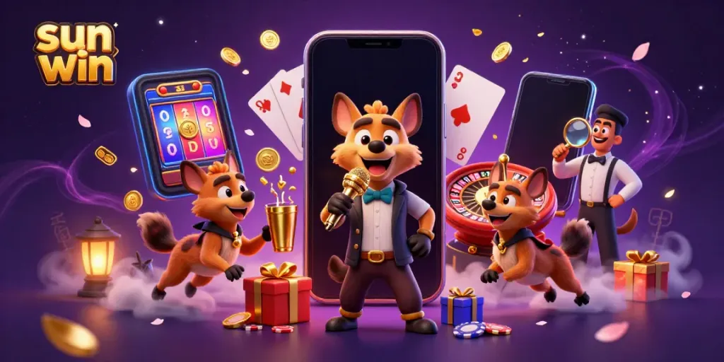 Experience the excitement at sun win's vibrant casino with hyenas in action.