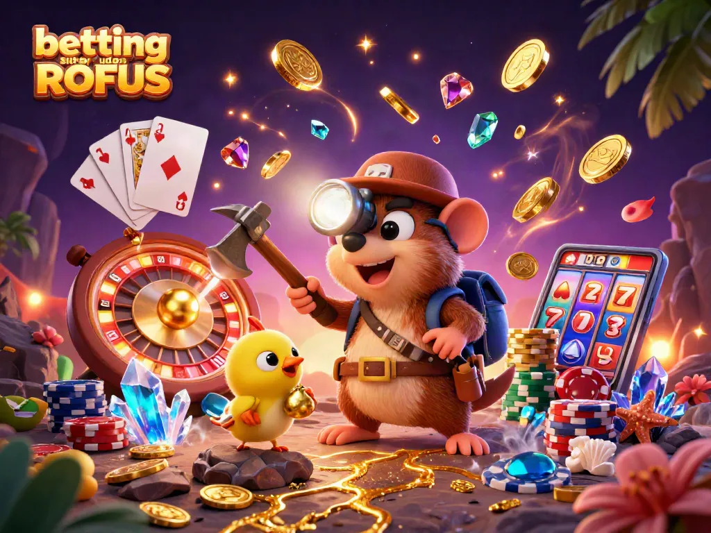 Experience betting sider uden ROFUS with a treasure hunter mole and casino elements, showcasing vibrant gameplay.