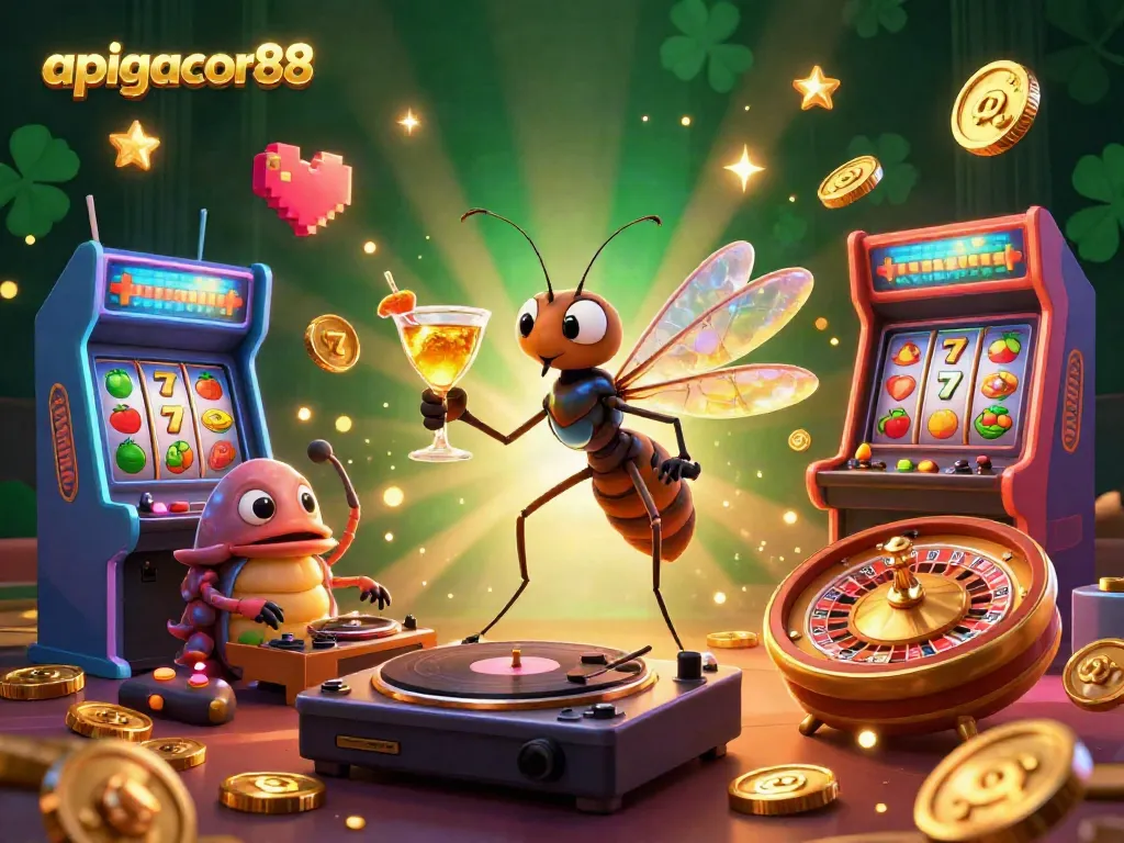 Spin the golden roulette wheel with apigacor88 in this vibrant casino-themed illustration.