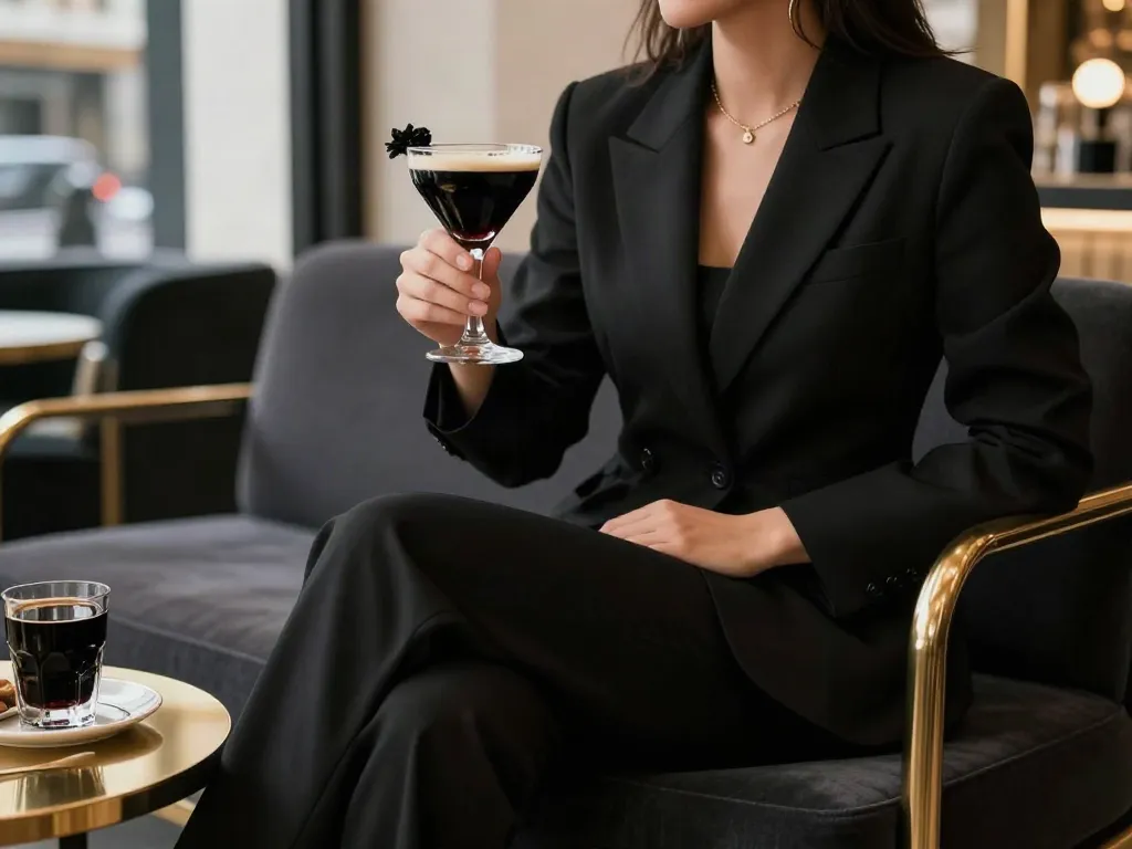 Stylish lifestyle scene highlighting ROKOK88's elegance and confidence in black-themed setting.