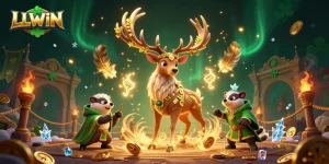 Experience thrilling gameplay at LLWIN with Celtic druid characters amid swirling gold and vibrant casino elements.