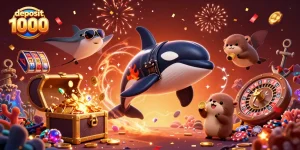 Engage in thrilling gameplay with deposit 1000 at this action-packed online casino scene.