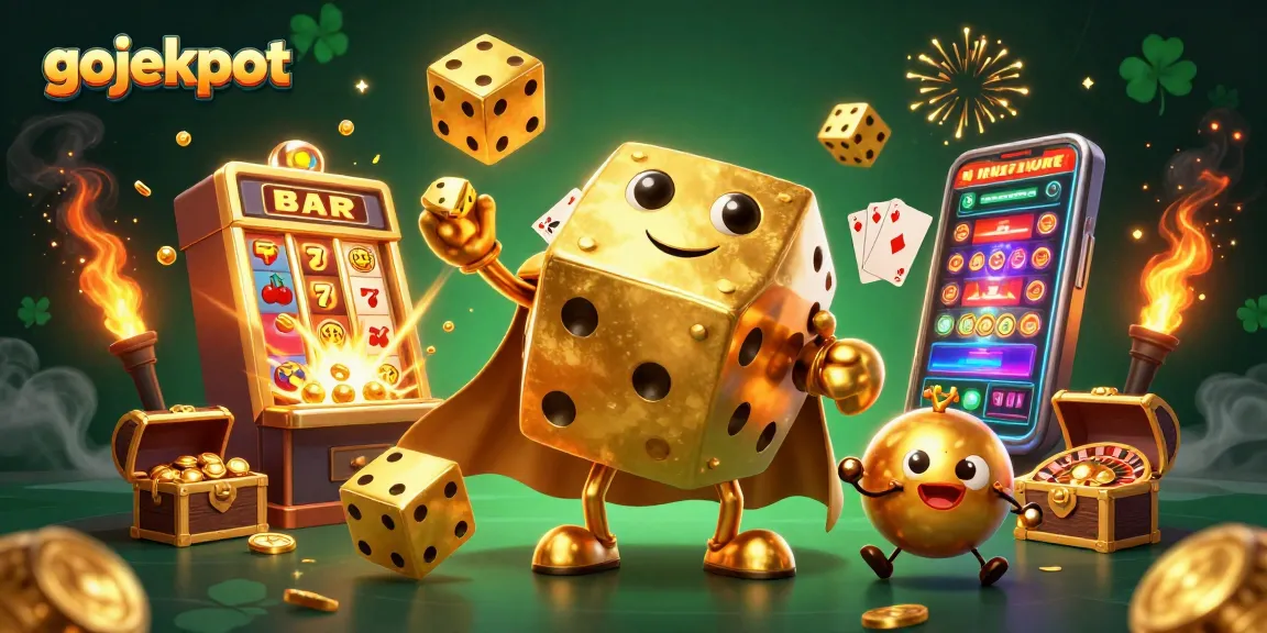 Experience thrilling wins with gojekpot's vibrant casino scene showcasing golden dice and excitement.