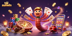 Play exciting games and tải sunwin with dynamic casino elements and characters in an immersive scene.