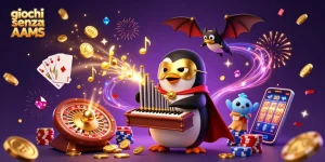 I giochi senza AAMS offrono esperienze dinamiche con pinguini e monete d'oro che volano ovunque.