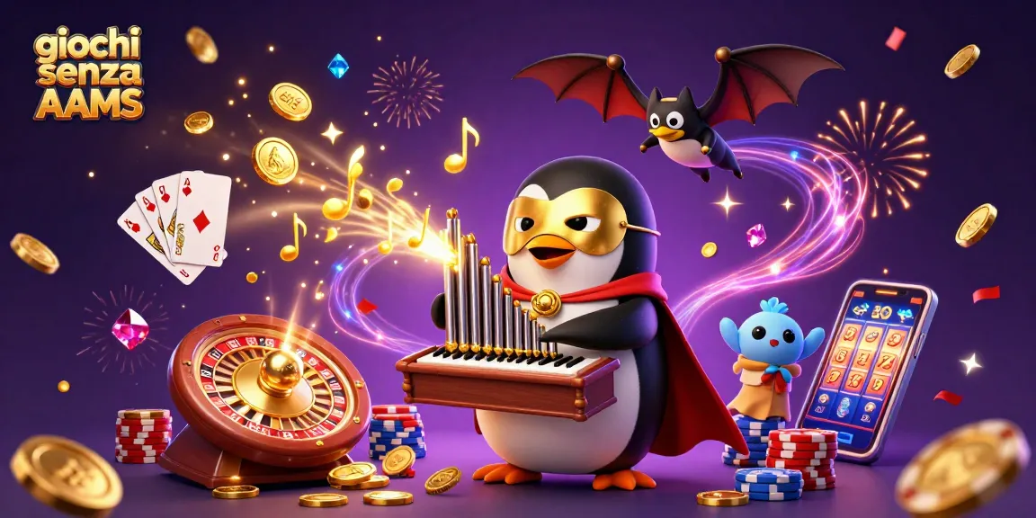 I giochi senza AAMS offrono esperienze dinamiche con pinguini e monete d'oro che volano ovunque.