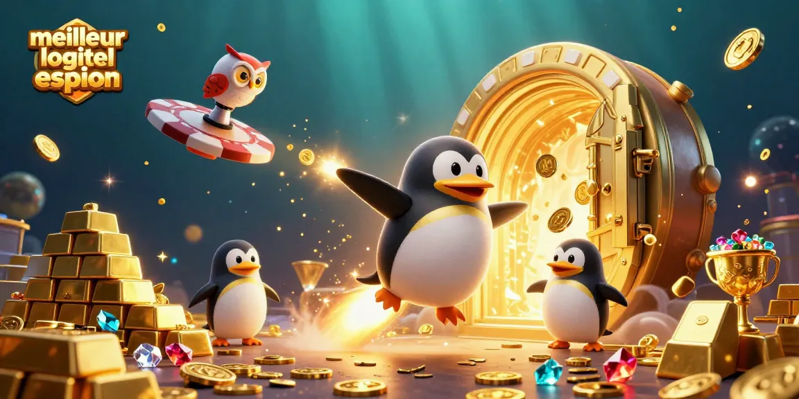 Visualisez le meilleur logiciel espion en action avec des éléments de casino scintillants.
