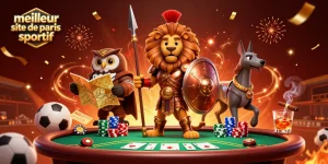 Profitez d'une expérience unique avec le meilleur site de paris sportif, où des personnages dynamiques vous guident vers la victoire.