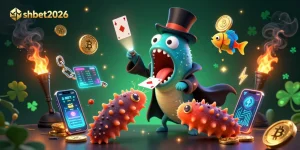 Experience the magic of shbet2026 with vibrant sea creatures performing in a casino-themed scene.