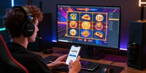 Experience the excitement of online gaming with wd138 login, showcasing vibrant slot games in a modern setup.