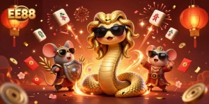 Join the excitement with EE88; visually spectacular 3D illustration showcasing gaming elements and enchanting characters.